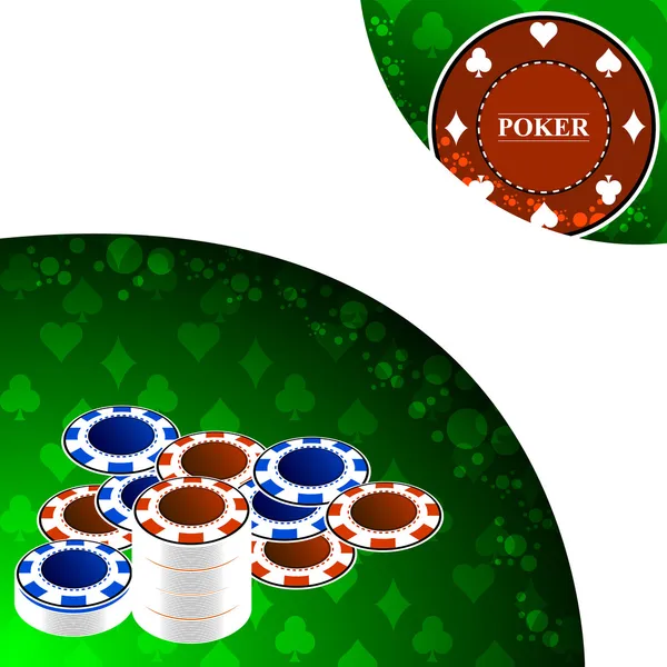 Poker pozadí s herní prvky — Stockový vektor