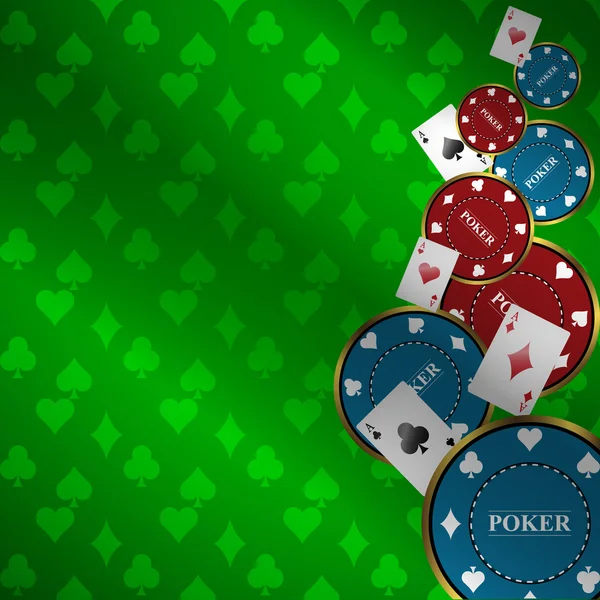 Poker pozadí s herní prvky — Stockový vektor