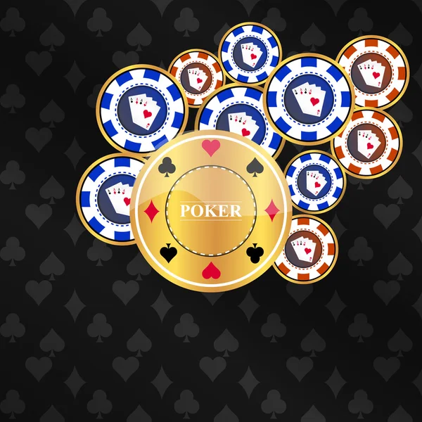 Sfondo Poker con elementi di gioco — Vettoriale Stock