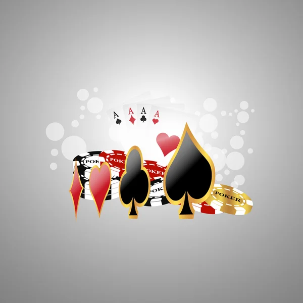 Poker background with game elements — Stock Vector