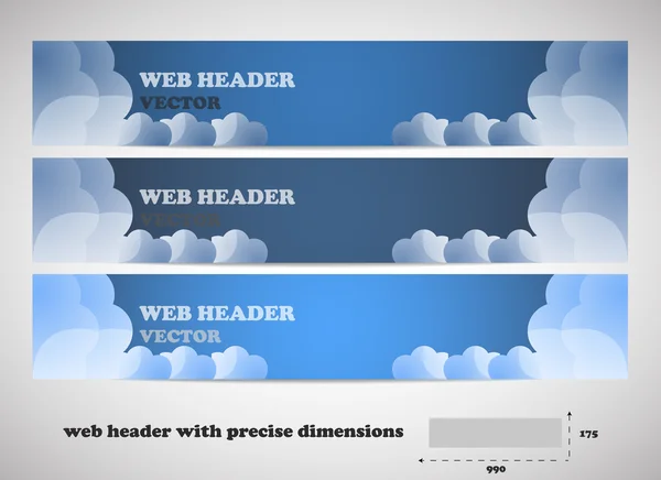 Web 标头与精确的尺寸，设置的矢量横幅 — 图库矢量图片