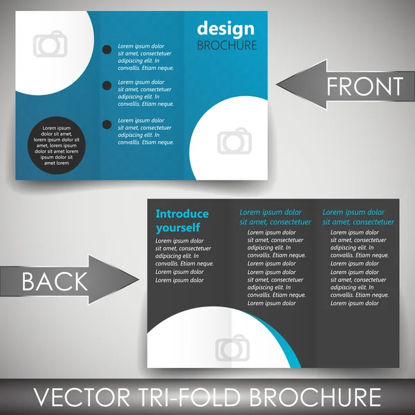 Business three fold flyer template, corporate brochure or cover design — Stock Vector