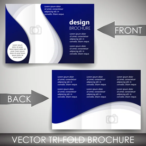 Business three fold flyer template, corporate brochure or cover design — Stock Vector