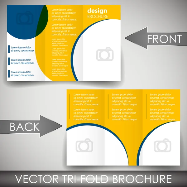 Modelo de folheto de três dobras de negócios, brochura corporativa ou design de capa — Vetor de Stock
