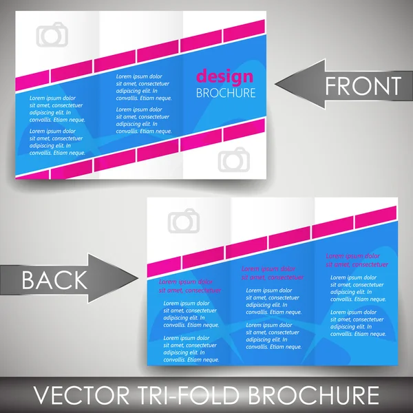 Business three fold flyer template, corporate brochure or cover design — Stock Vector