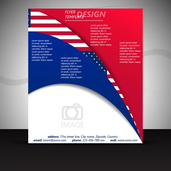 Business-Flyer-Vorlage oder Firmenbanner mit US-Flagge — Stockvektor