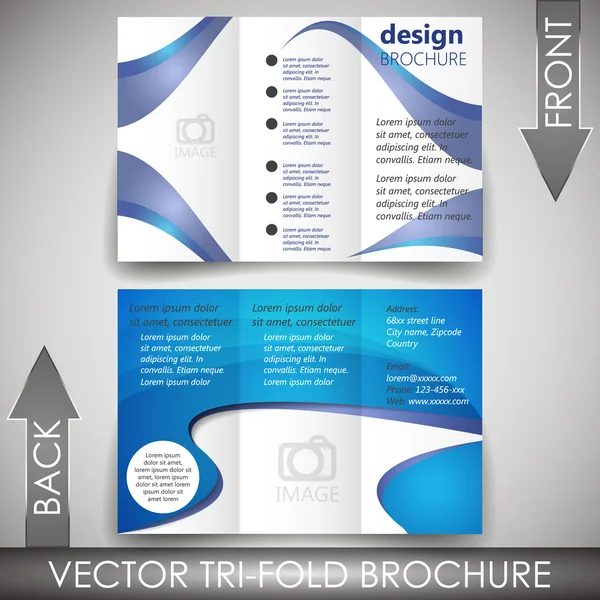 Plantilla de folleto de tienda de negocios triple — Vector de stock