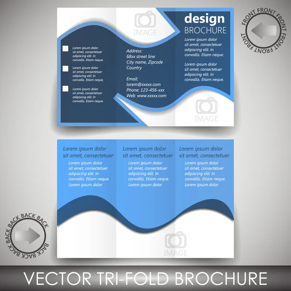 Tri-fold business store brochure template — Stock Vector