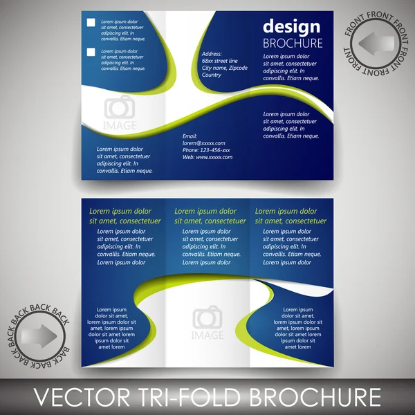 Tri-fold business store brochure template — Stock Vector