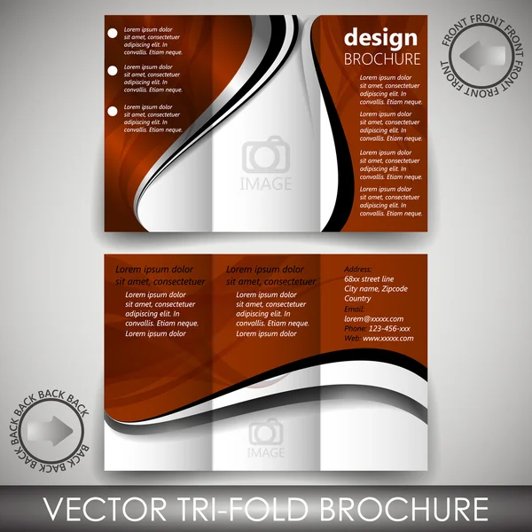 Plantilla de folleto de tienda de negocios triple — Vector de stock