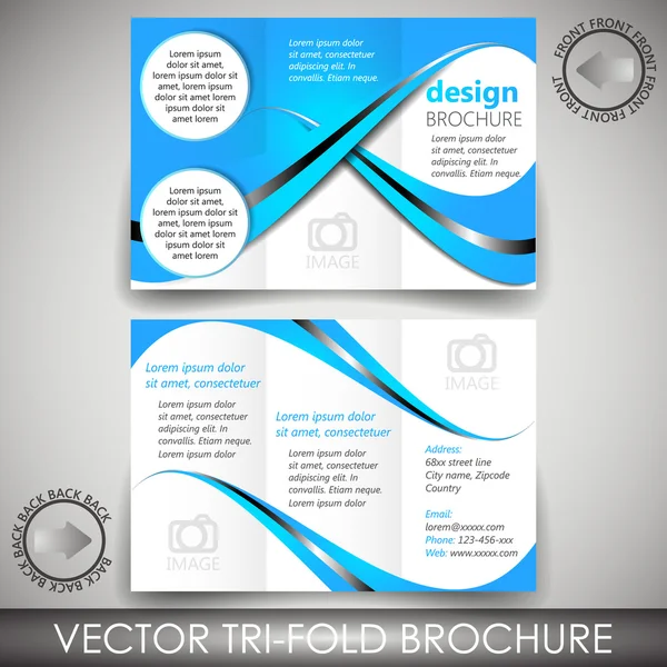 Tri-fold business store brochure template — Stock Vector