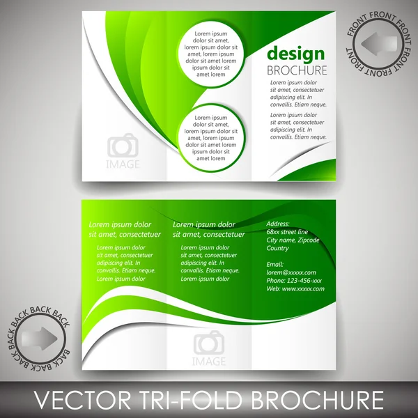 Plantilla de folleto de tienda de negocios triple — Vector de stock