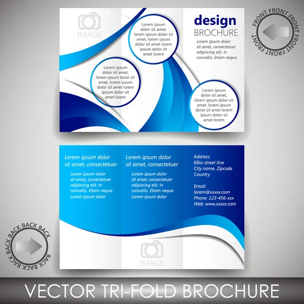 Tri-fold business store brochure template — Stock Vector