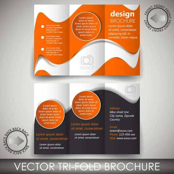 Tri-fold business store brochure template — Stock Vector