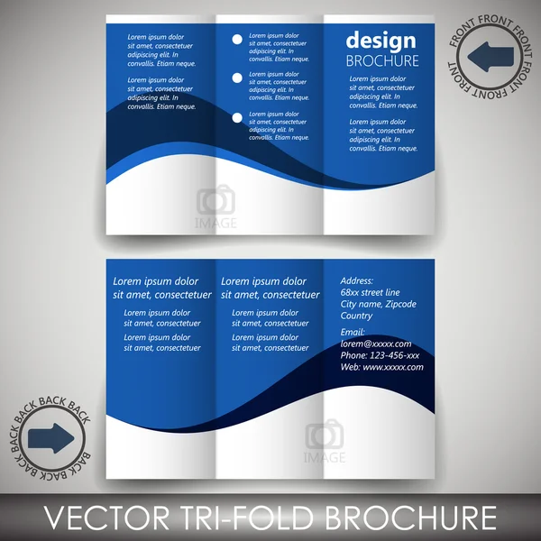 Folleto de la tienda de negocios corporativa triple — Vector de stock