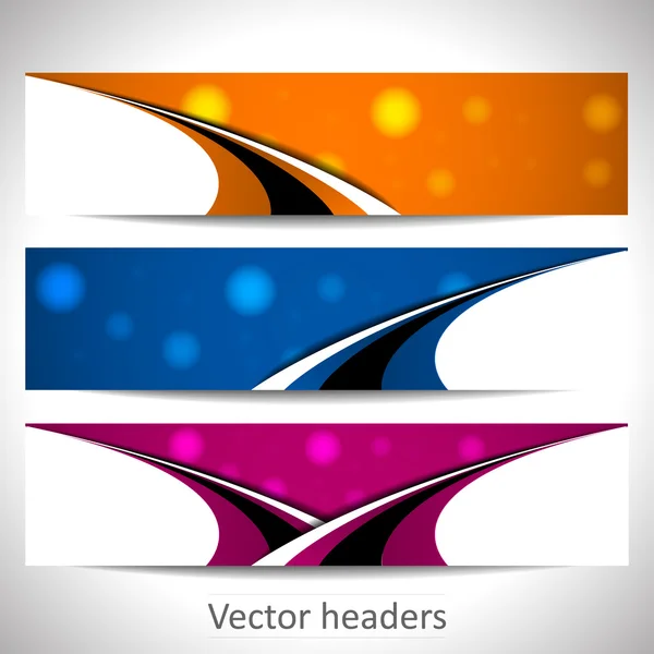 Encabezados web, conjunto de banners vectoriales — Vector de stock