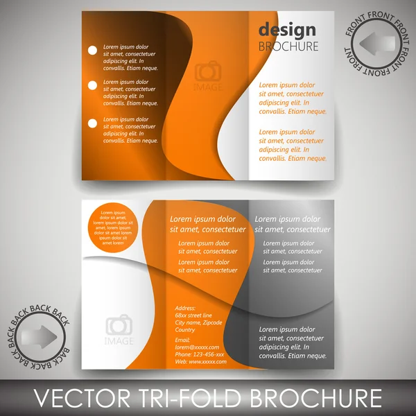 Folleto de la tienda de negocios corporativa triple — Vector de stock