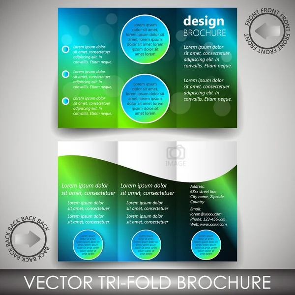 Tri-fold corporate business store brochure — Stock Vector