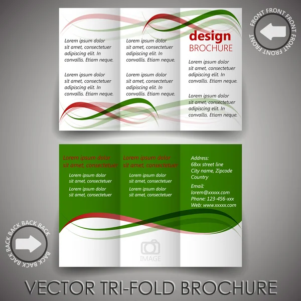 Tri-fold corporate business store brochure — Stock Vector