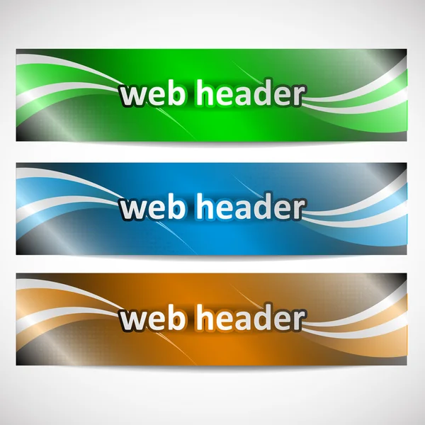 Encabezados web, conjunto de banners vectoriales — Archivo Imágenes Vectoriales