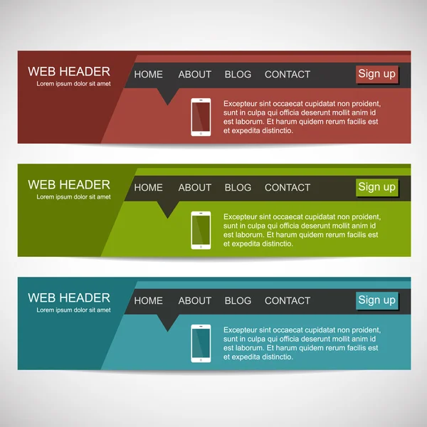 Encabezado web en estilo de diseño plano — Archivo Imágenes Vectoriales