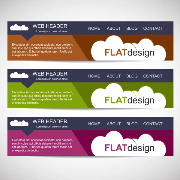 フラットなデザイン スタイルの web ヘッダー — ストックベクタ