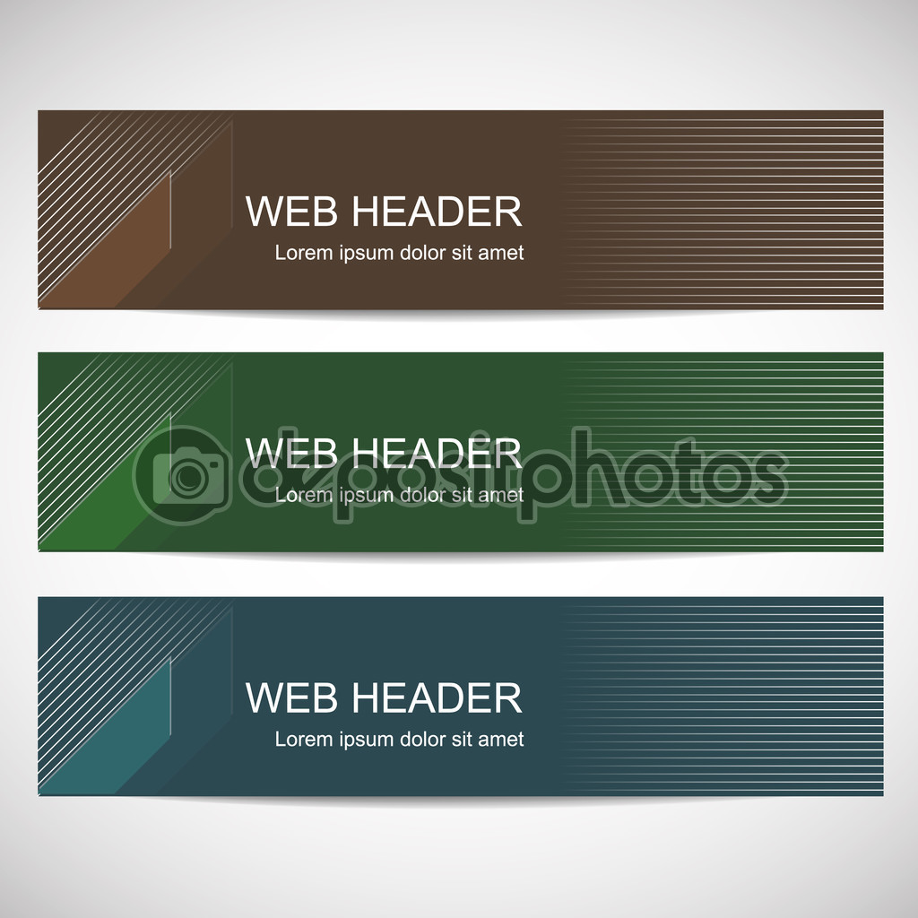 Web header in flat design style