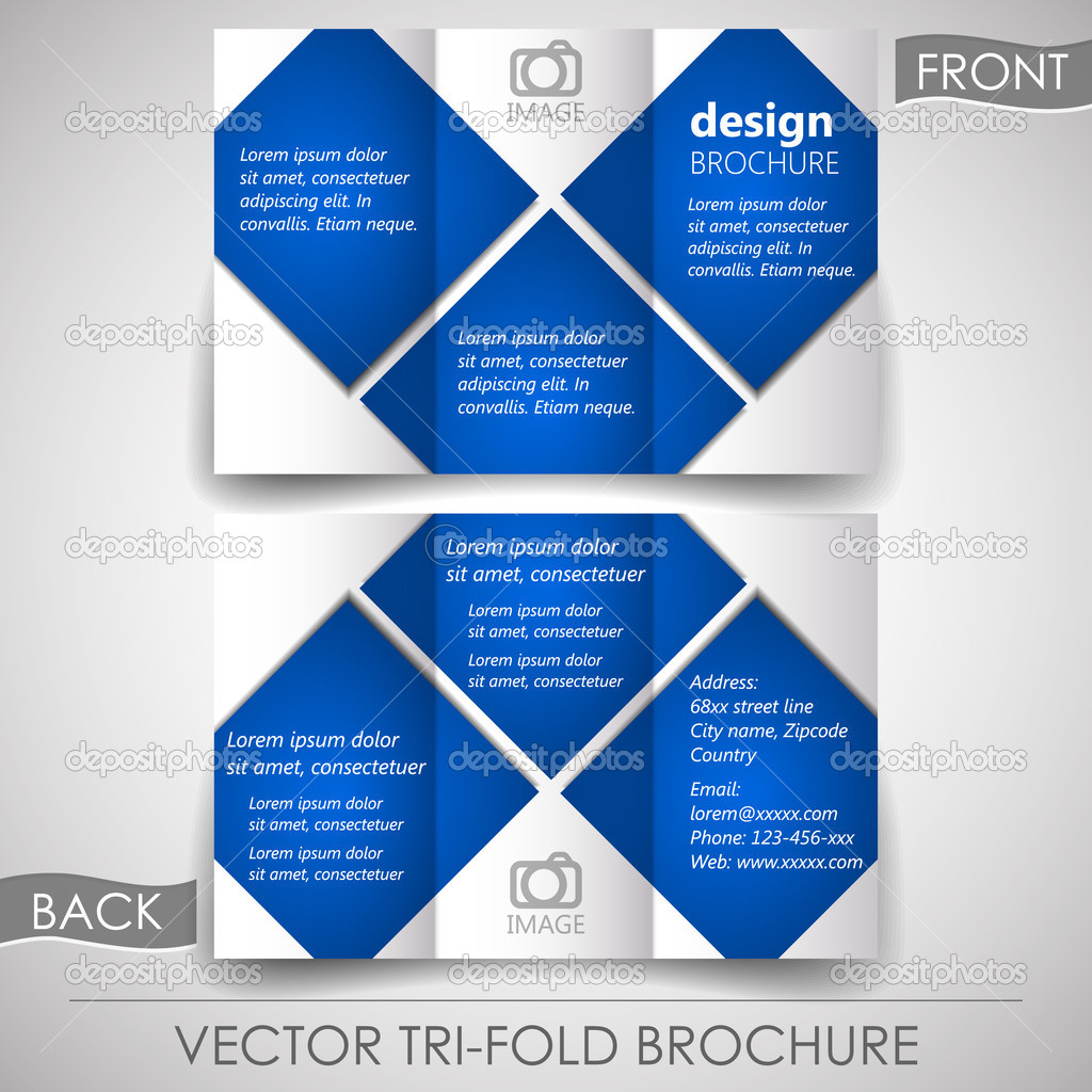 Tri-fold corporate business store brochure, cover design