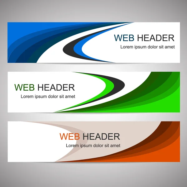 Simple horizontal web banners or headers — Stock Vector