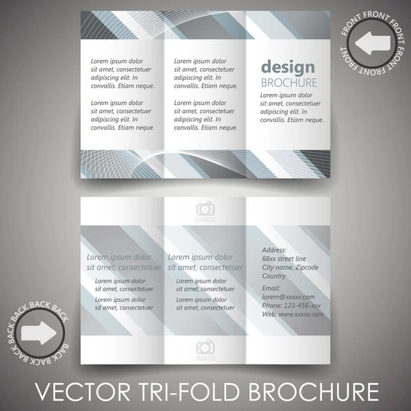 Dreifach-Flyer-Vorlage, Corporate Broschüre oder Cover-Design — Stockvektor
