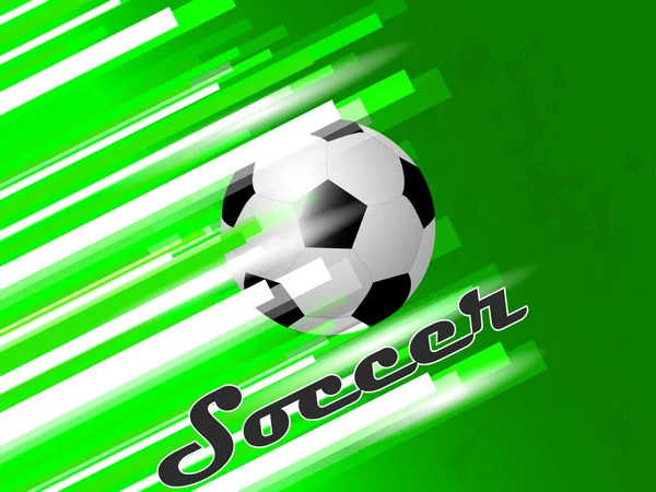 Soccer illustration with ball on the green background — Stock Photo, Image