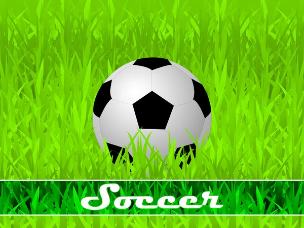 Soccer illustration with ball on the green background — Stock Photo, Image