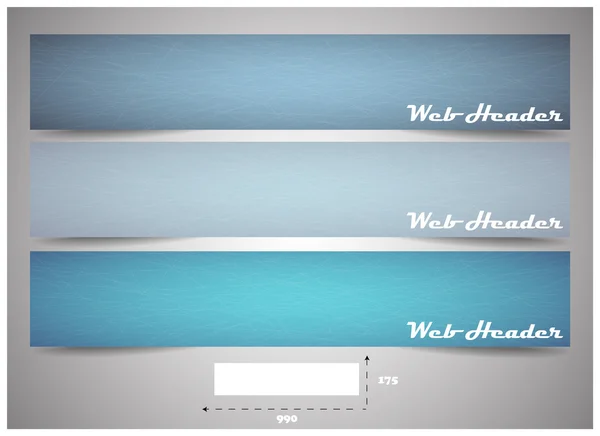 Banderas o encabezados horizontales simples de la tela — Vector de stock