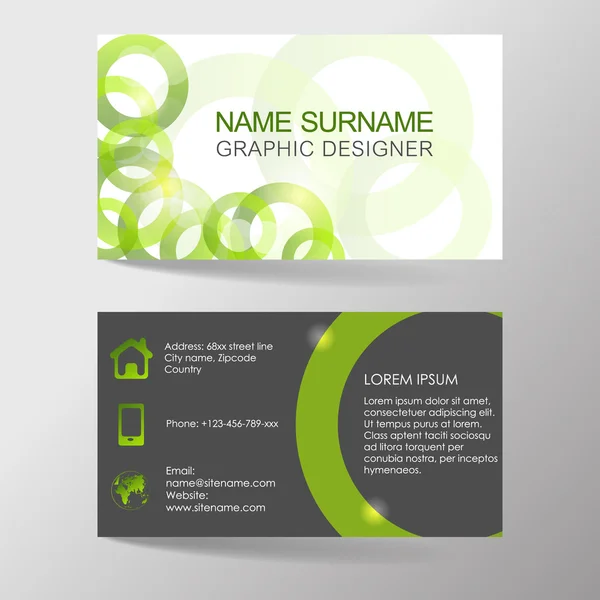 Modern professional business card template or visiting card set — Stock Vector