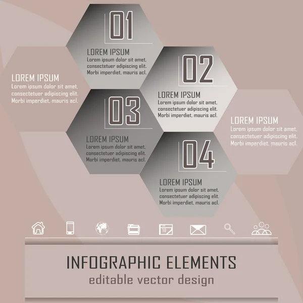 Moderne Infografik Optionsbanner mit vier Schritten — Stockvektor