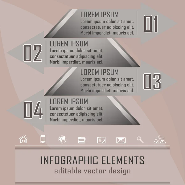 Banner de opción de infografía moderna con cuatro pasos — Archivo Imágenes Vectoriales
