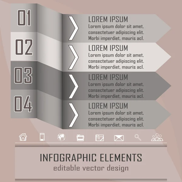 Bannière moderne d'option d'infographie avec quatre étapes — Image vectorielle