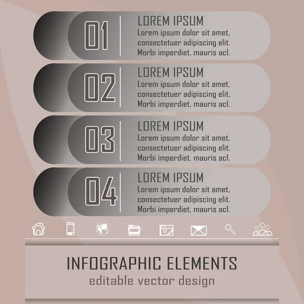 Moderne Infografik Optionsbanner mit vier Schritten — Stockvektor