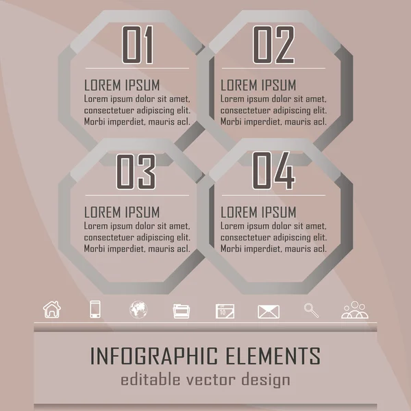 Banner de opción de infografía moderna con cuatro pasos — Archivo Imágenes Vectoriales