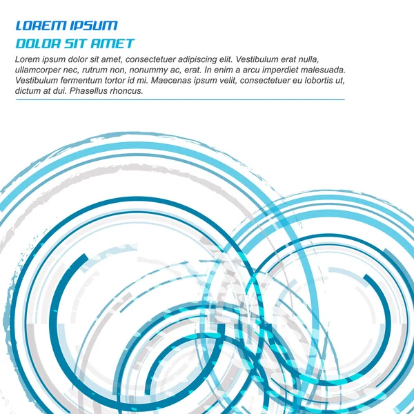 Fondo abstracto vector azul con elementos circulares — Vector de stock