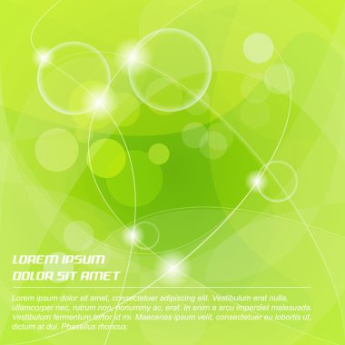 yeşil arka plan ile baloncuklar ve ışık