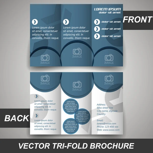 Tri podnikatelské obchod brožury, obalový design, šablona — Stockový vektor
