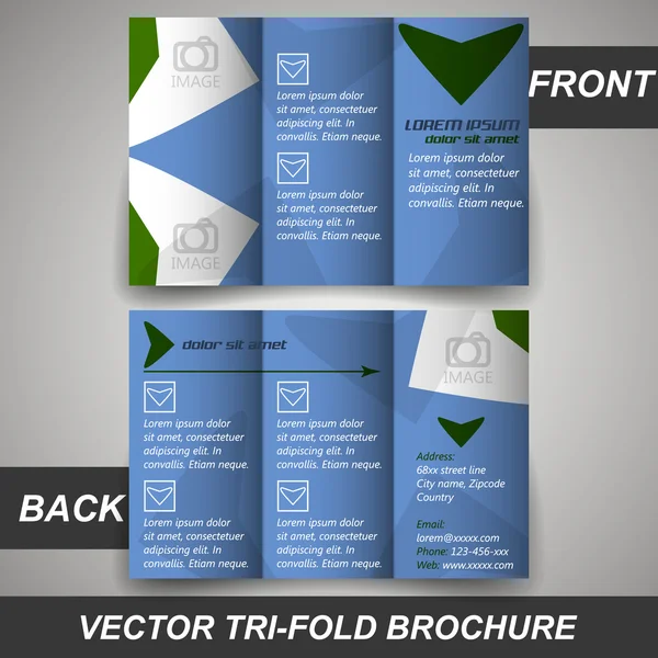 Brochure de magasin d'entreprise Tri fold, conception de couverture, modèle — Image vectorielle
