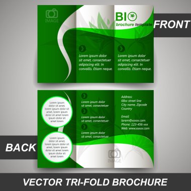 Bio tri fold corporate business store brochure, cover design, template clipart