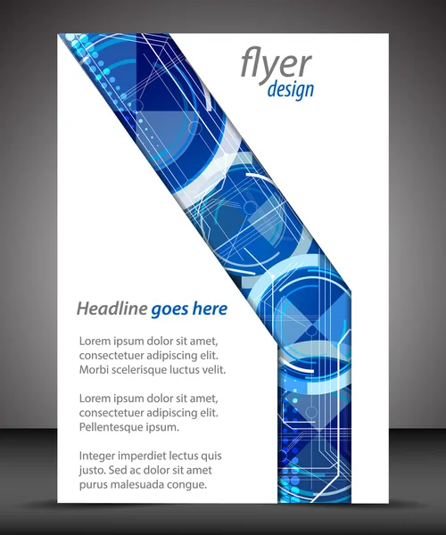Business a4 Booklet Cover, Flyer Broschüre Design mit technologischem Hintergrund — Stockvektor