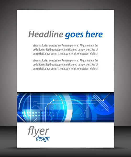 Capa de brochura A4 para negócios, design de brochura de folheto com fundo tecnológico —  Vetores de Stock