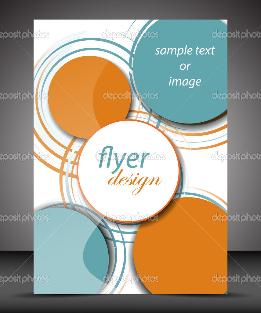 Business A4 booklet cover with circular pattern