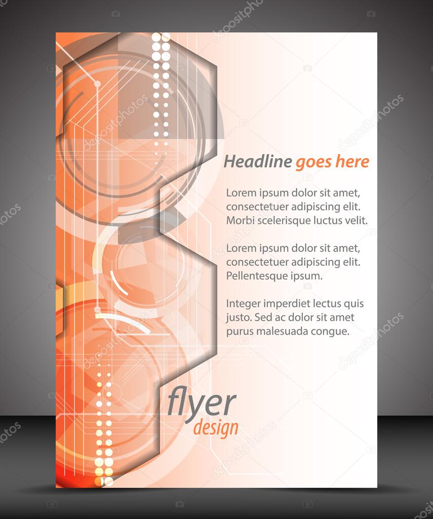 Business A4 booklet cover with technological pattern