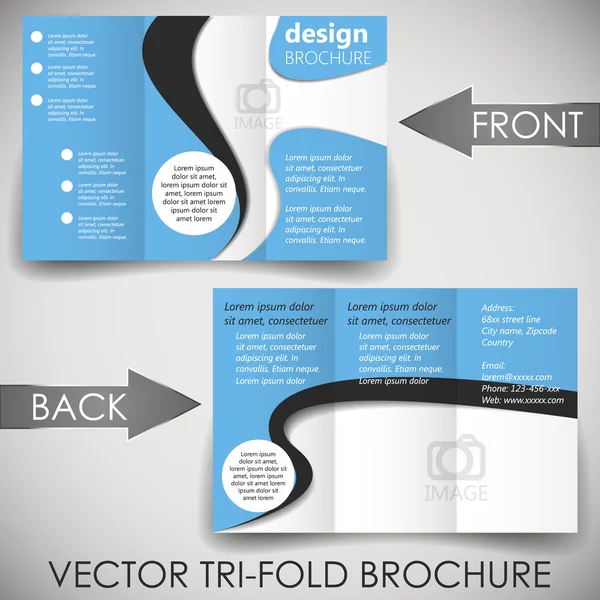 Business tri fold flyer template or corporate banner, cover design — Stock Vector