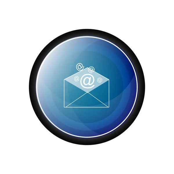 Email correspondence vector icon, button — Stock Vector